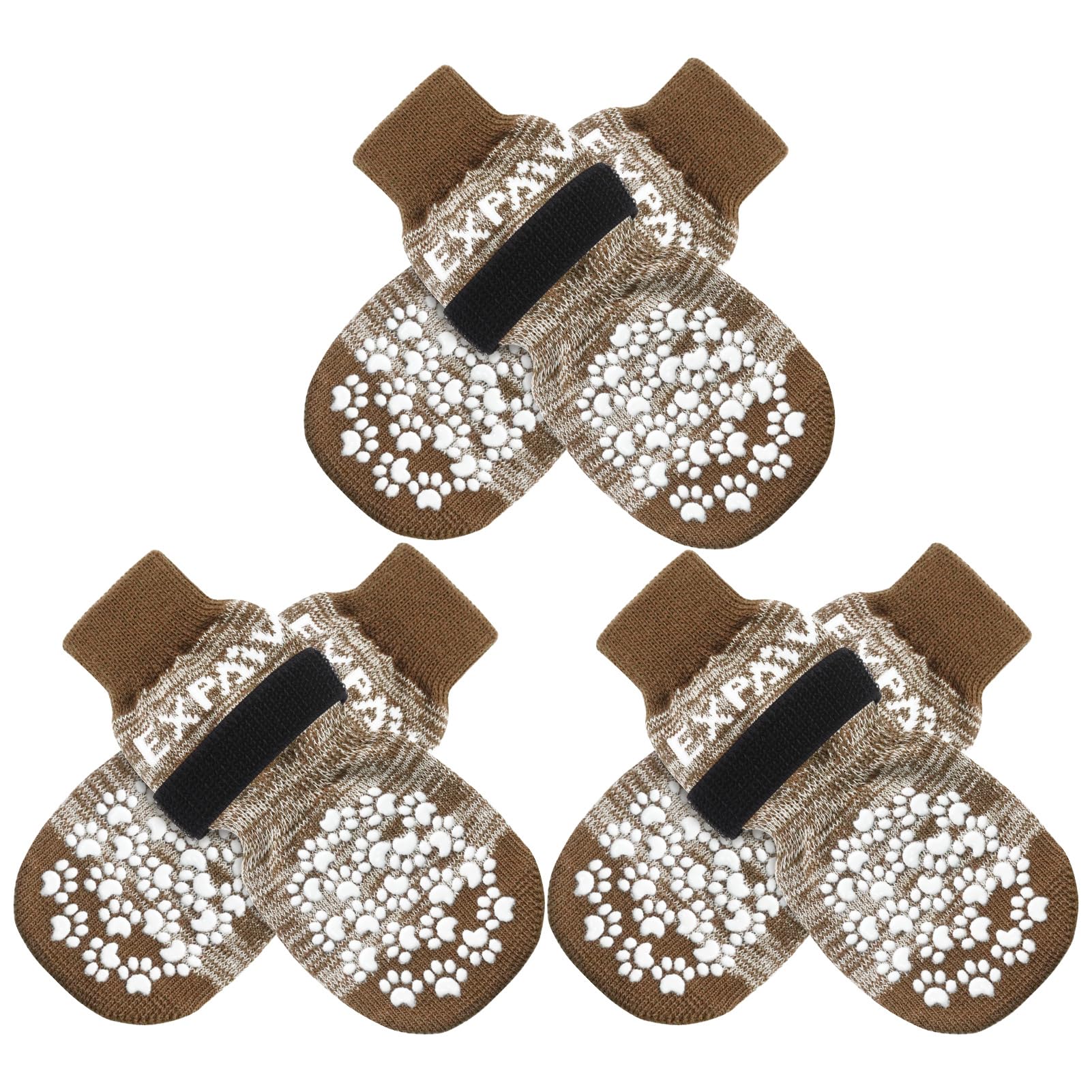 EXPAWLORER dog socks shown together as a six-piece set.