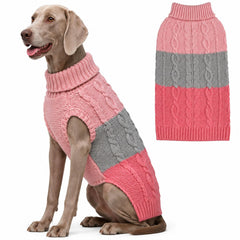 EXPAWLORER Dog Sweater shown from the front in pink.