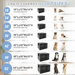 Explore Land Dog Crate Cover shown from the side.