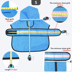 Ezierfy dog raincoat hood with its elastic adjustment buckle.