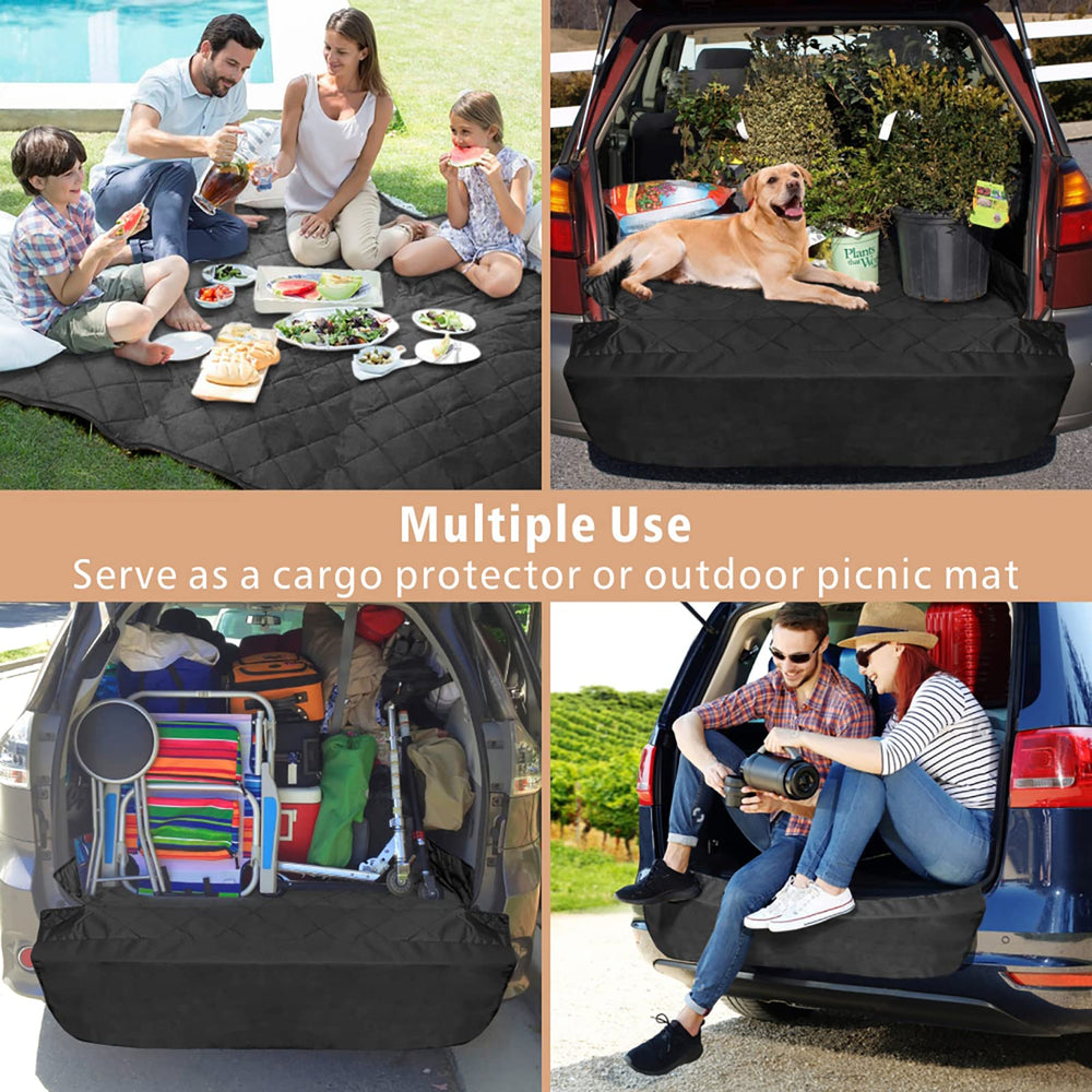 F-color SUV Cargo Liner for Dogs folded for storage between trips.