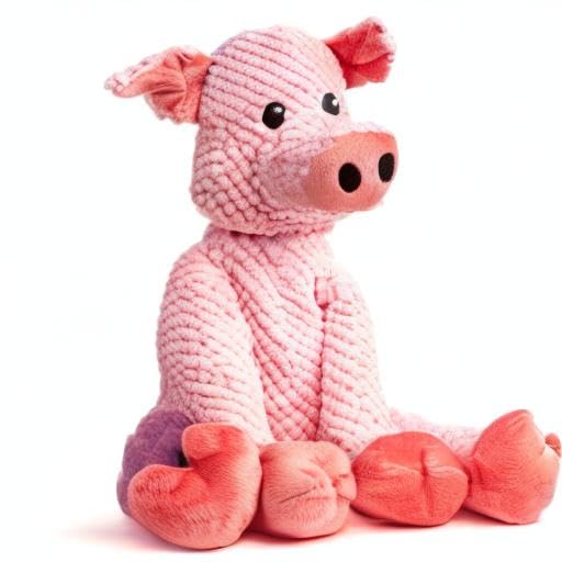 Fabdog Floppy Pig dog toy shown in a full view of its shape.