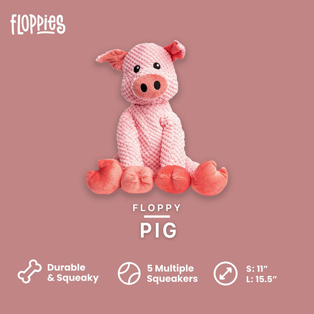 Fabdog Floppy Pig dog toy shown from the side.