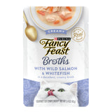 Fancy Feast creamy broth cat food topper pouch shown from the front.