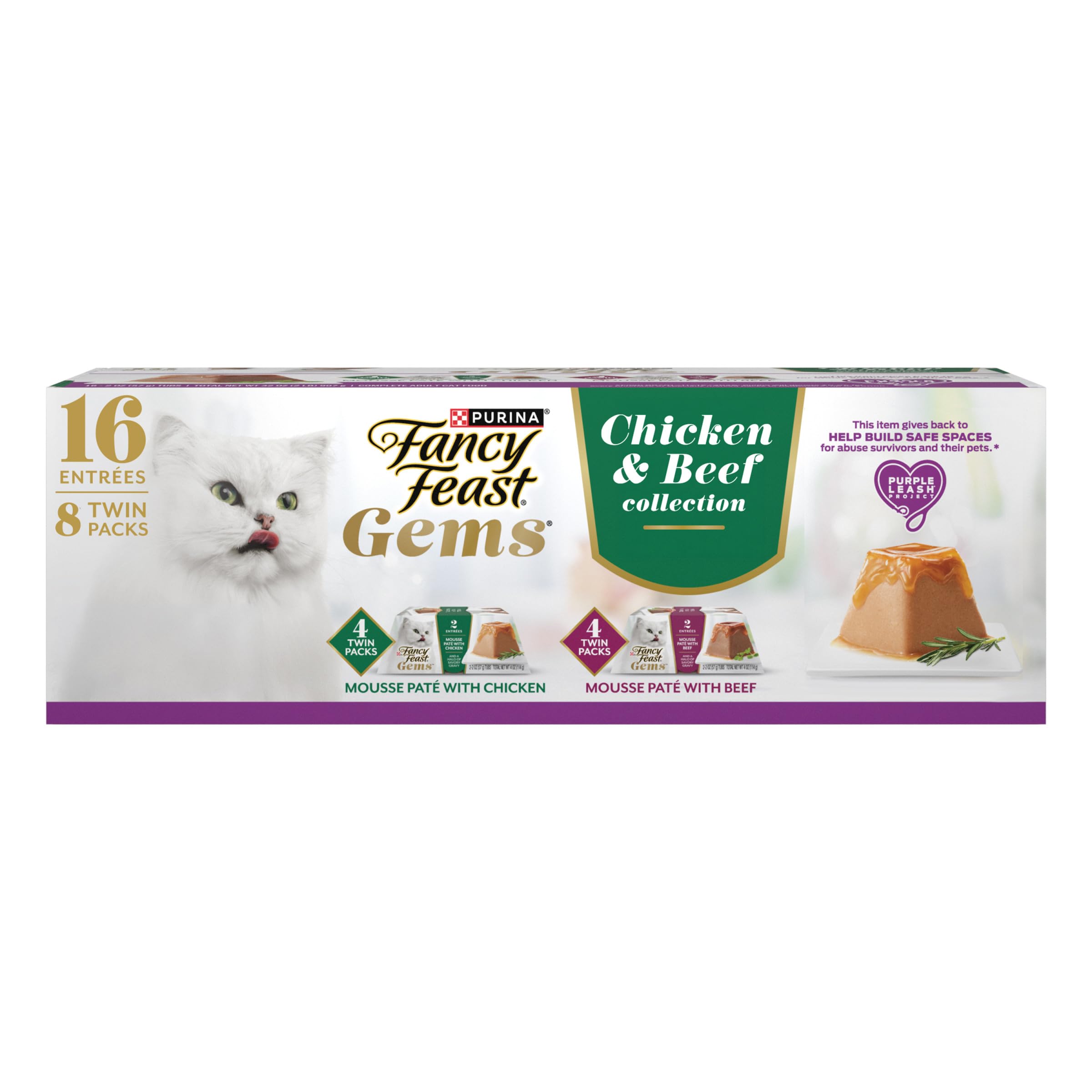 Purina Fancy Feast Gems variety box shown from the front.