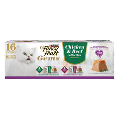 Purina Fancy Feast Gems variety box shown from the front.