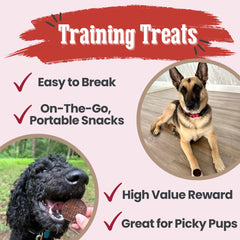 Farm To Pet Beef Chips dog treats shown broken into smaller pieces.