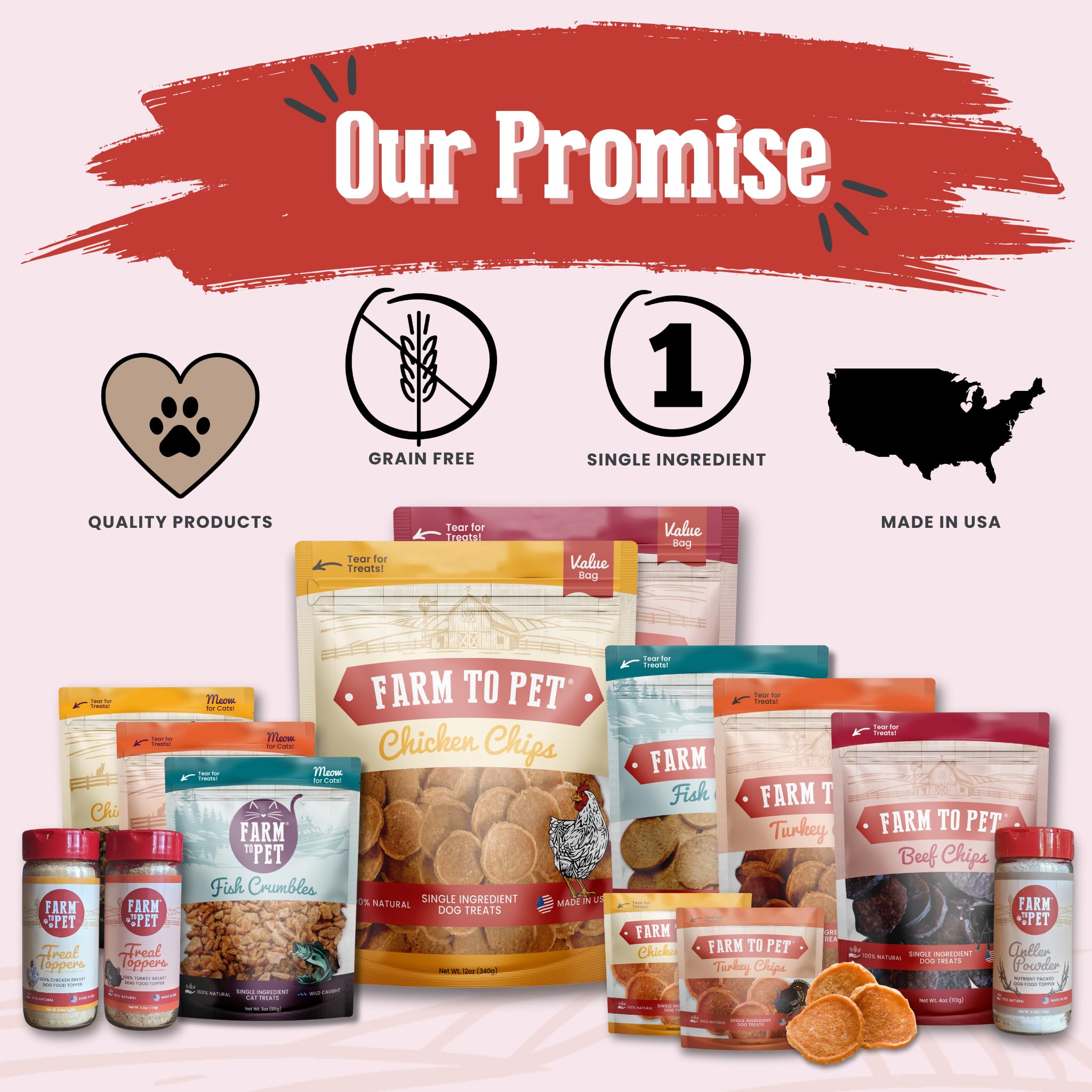 Farm To Pet Beef Chips dog treats shown from an alternate package angle.