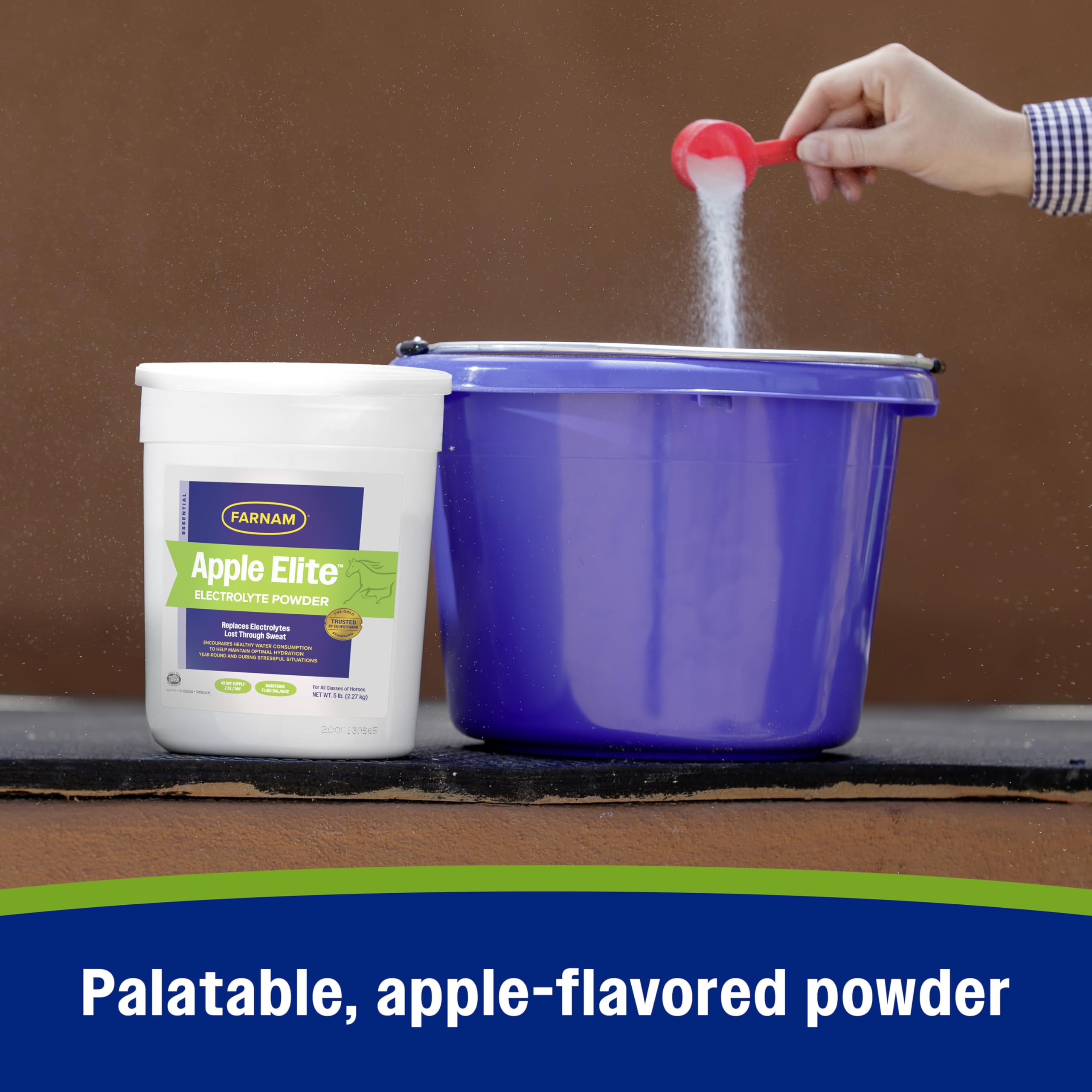 Farnam horse electrolyte powder for a horse's exercise routine.