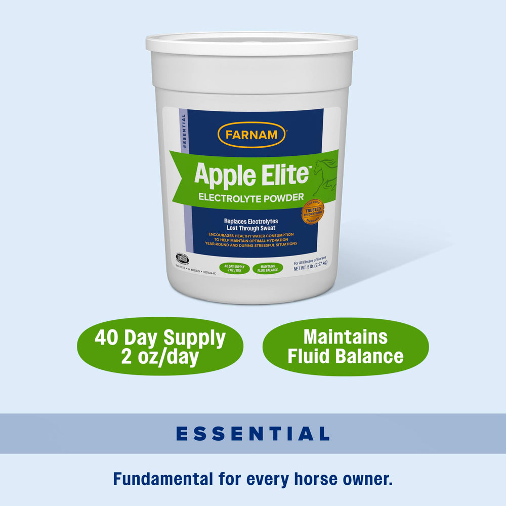 Farnam horse electrolyte powder label featuring its electrolyte minerals.