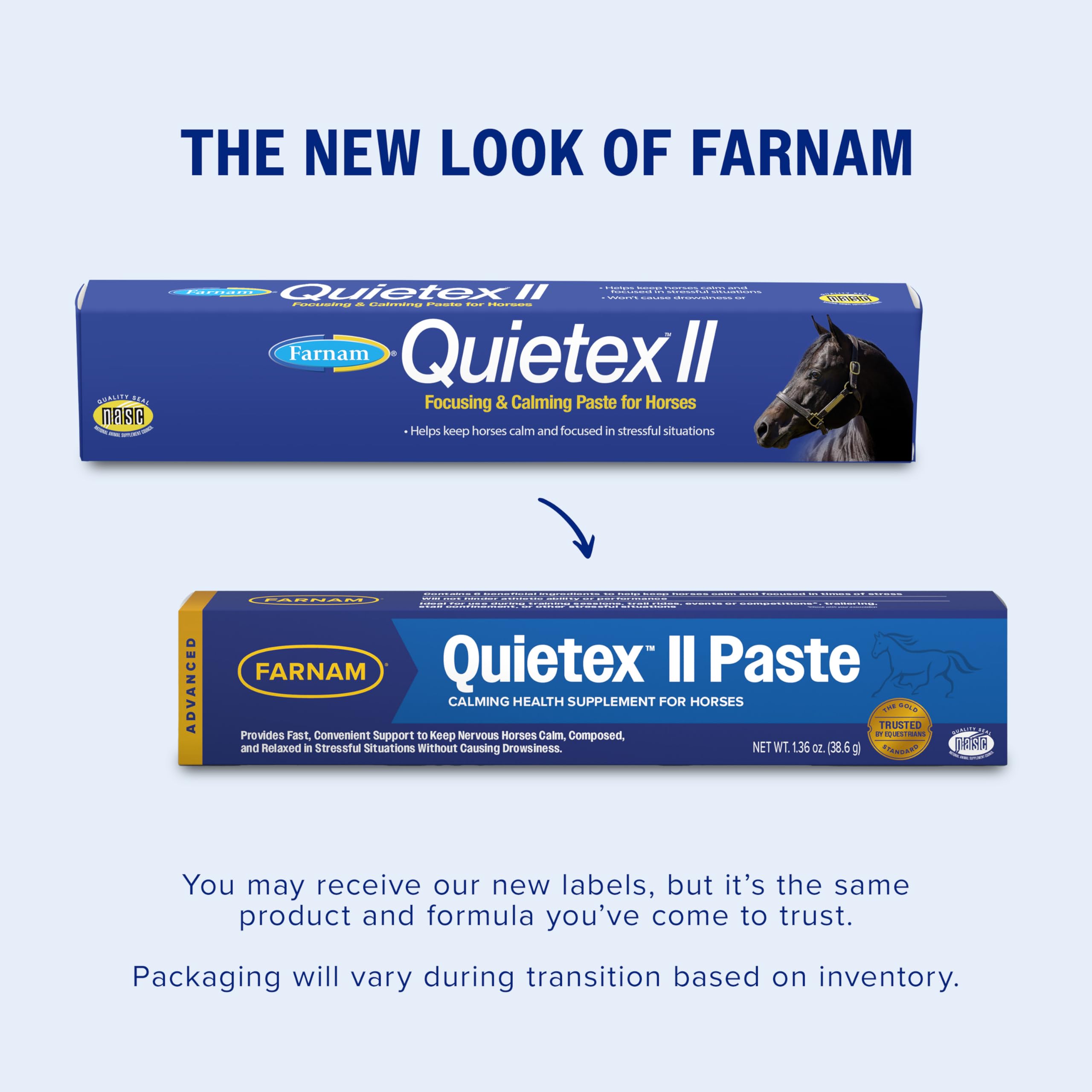 Farnam Quietex II Horse Calming Paste shown in a close-up view.