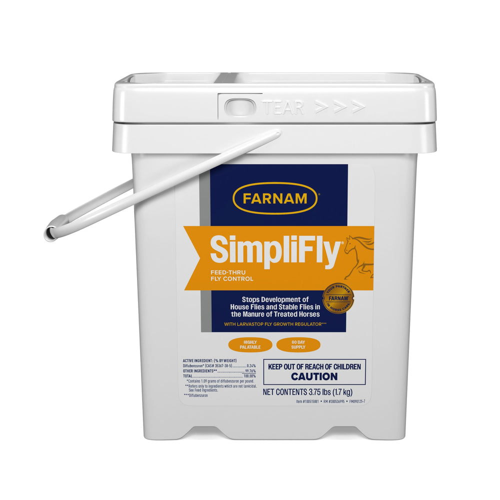 Farnam SimpliFly horse fly control bucket shown from the front.