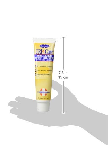 Farnam TRI-Care Wound Treatment shown in use for animal wound care.