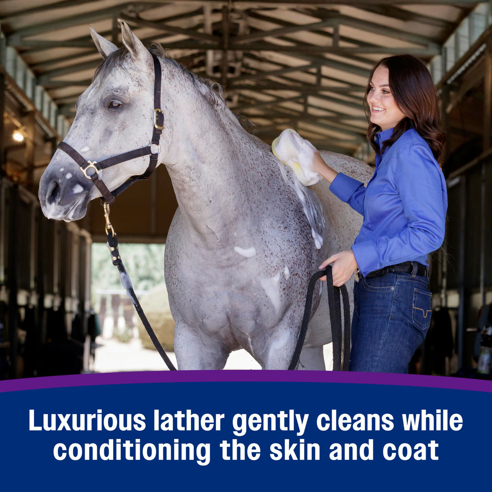 Farnam Vetrolin Bath shampoo featuring its argan oil formula.