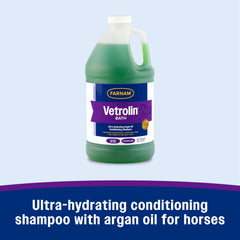 Farnam Vetrolin Bath shampoo bottle showing its back label.