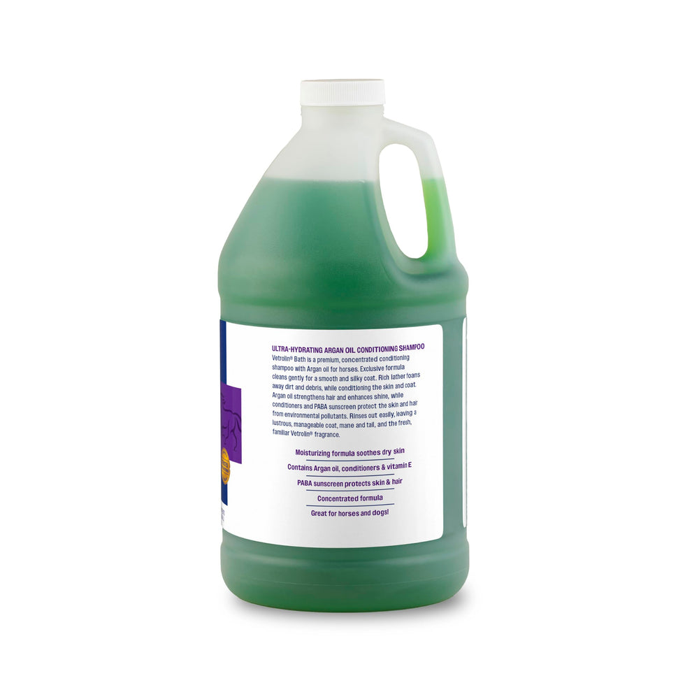 Farnam Vetrolin Bath shampoo bottle shown at an alternate angle.