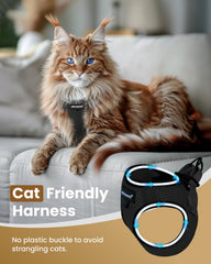 FAYOGOO Cat Harness and Leash Set close-up showing the air-mesh fabric.
