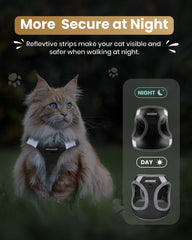 FAYOGOO Cat Harness and Leash Set close-up of the buckle and reinforced webbing.