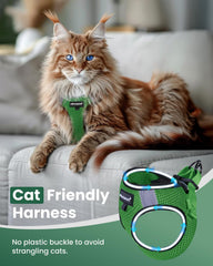 FAYOGOO Cat Harness and Leash Set with air-mesh fabric in close view.