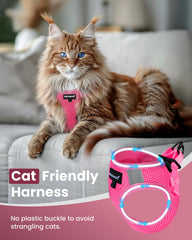 FAYOGOO cat harness close-up showing its soft air-mesh fabric.