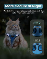 FAYOGOO cat harness and leash set showing its built-in reflective strip.