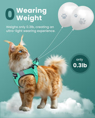FAYOGOO cat harness detail showing the built-in reflective strip.