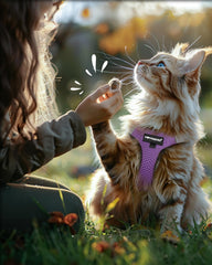 FAYOGOO cat harness and leash set displayed with its six bright color options.