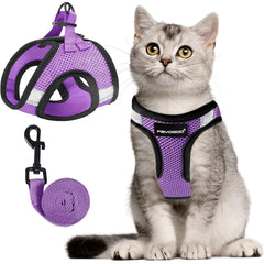 FAYOGOO cat harness and leash set shown from the front.