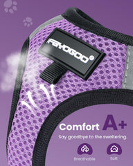 FAYOGOO cat harness and leash set showing its breathable mesh fabric.