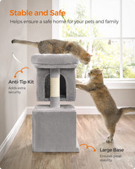 Feandrea Cat Tree assembly components shown with the universal screws.