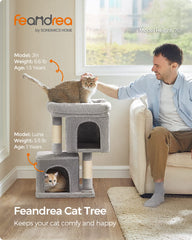 Feandrea Cat Tree top perch shown as an open resting space for a kitten.