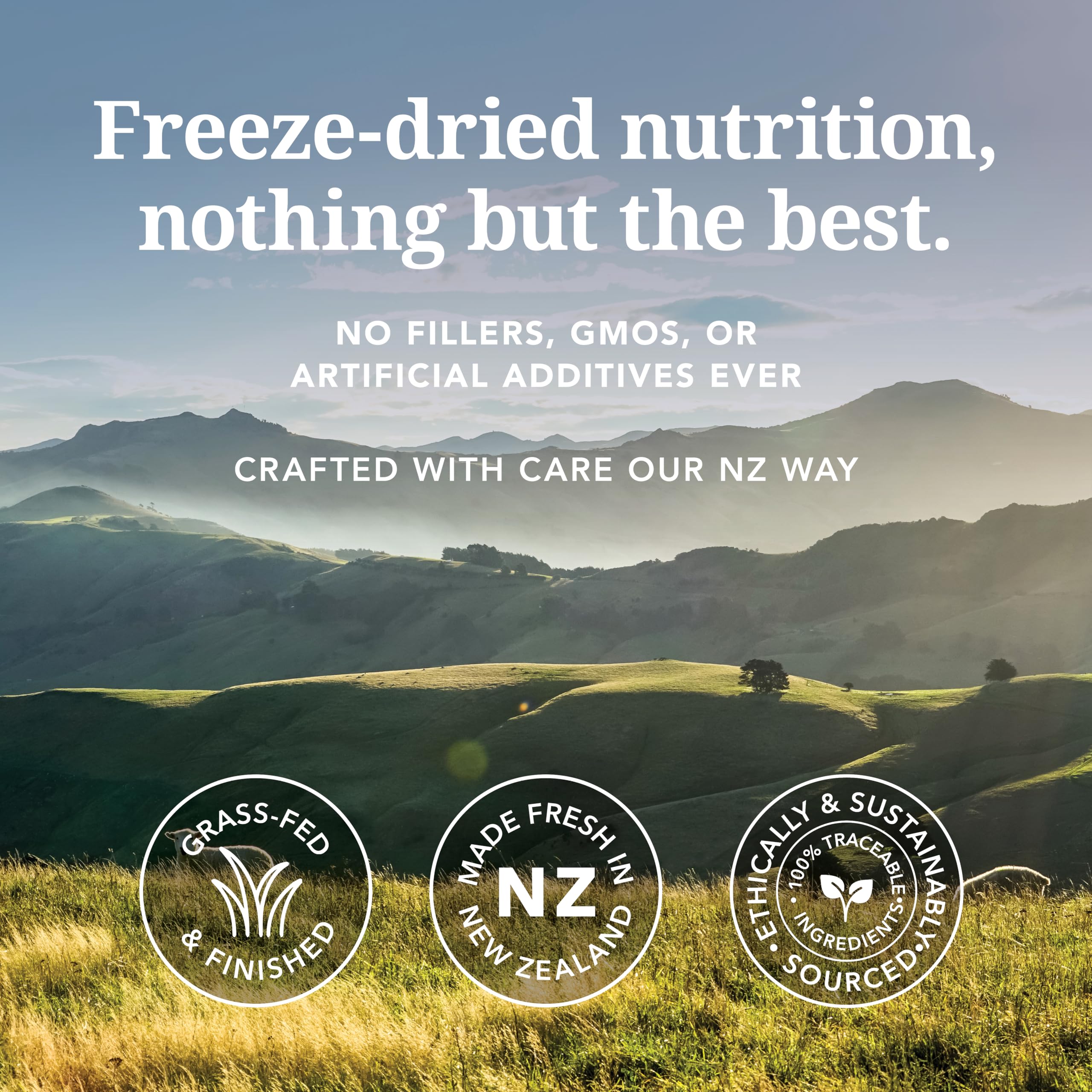 Feline Natural cat supplement shown sprinkled over a cat meal as a topper.