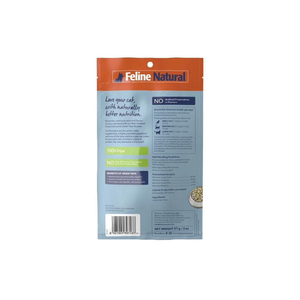 Feline Natural cat supplement shown close up to highlight its freeze-dried texture.