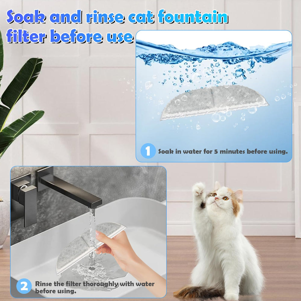 Fenkabs cat water fountain filter highlighting its coconut carbon filtration.