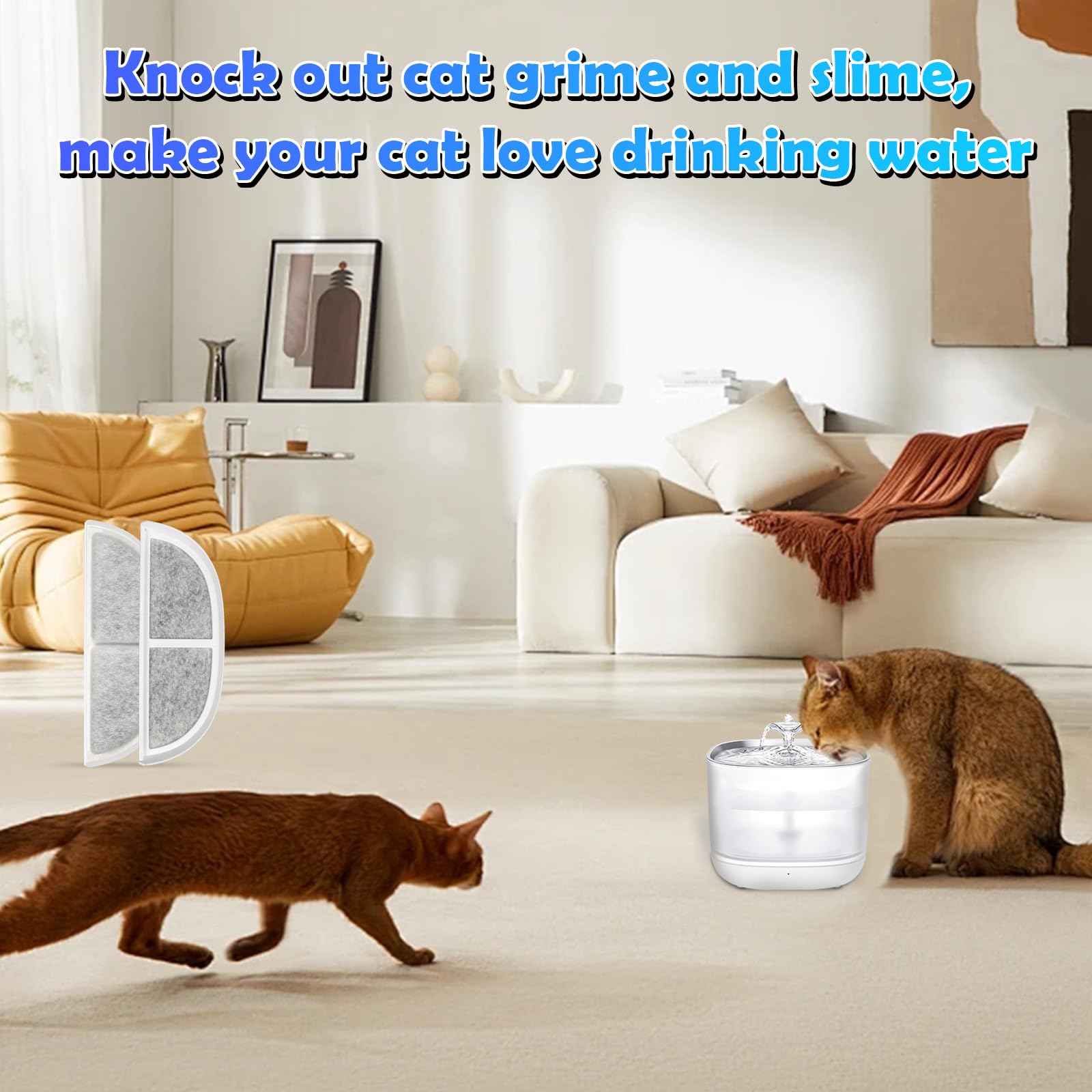 Fenkabs cat water fountain filters shown together as the pack contents.