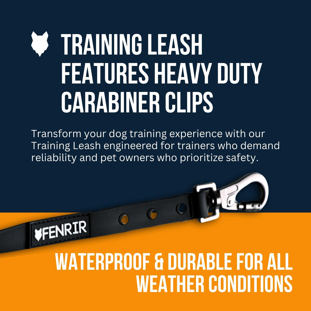 Fenrir dog training leash detail showing the rings used to adjust its configuration.