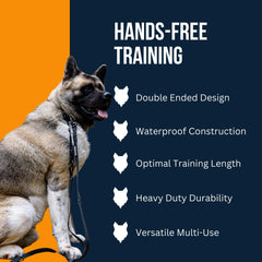 Fenrir dog training leash close-up showing matte PVC-coated nylon webbing.