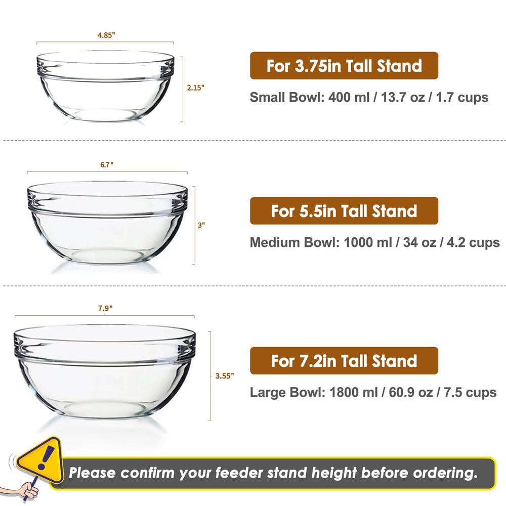 Feoyoho replacement glass bowl shown from the side.