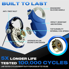 Fida retractable dog leash showing the one-touch brake control.