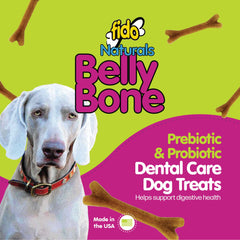 Fido Belly Bones close-up showing the V-groove design of a dental chew.