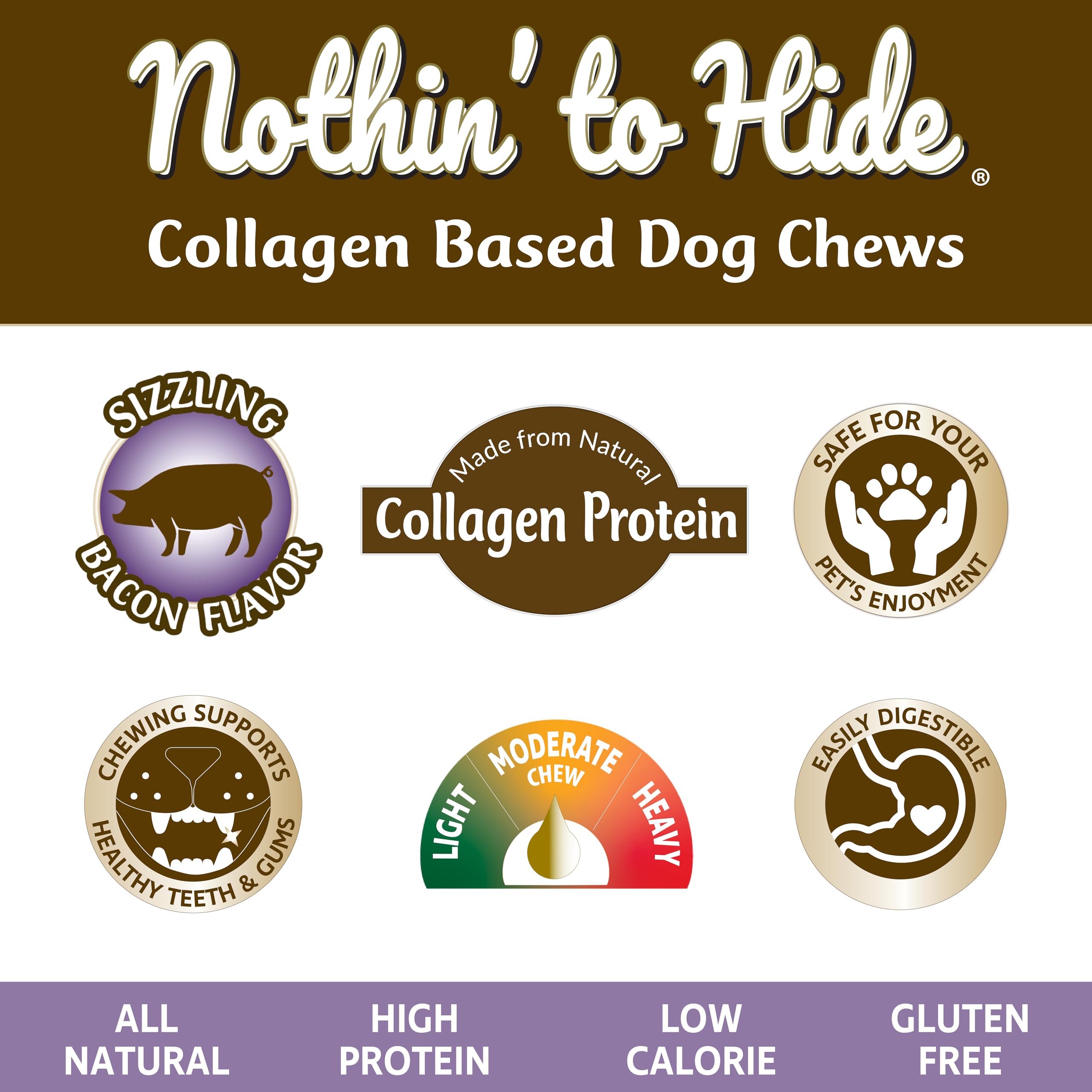 Fieldcrest Farms Nothin’ to Hide Flip Chips dog chews shown close up to highlight their chip shape.