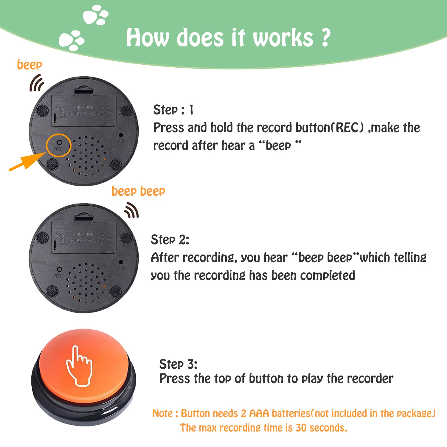 FINEST+ voice recording button close-up showing its REC control.