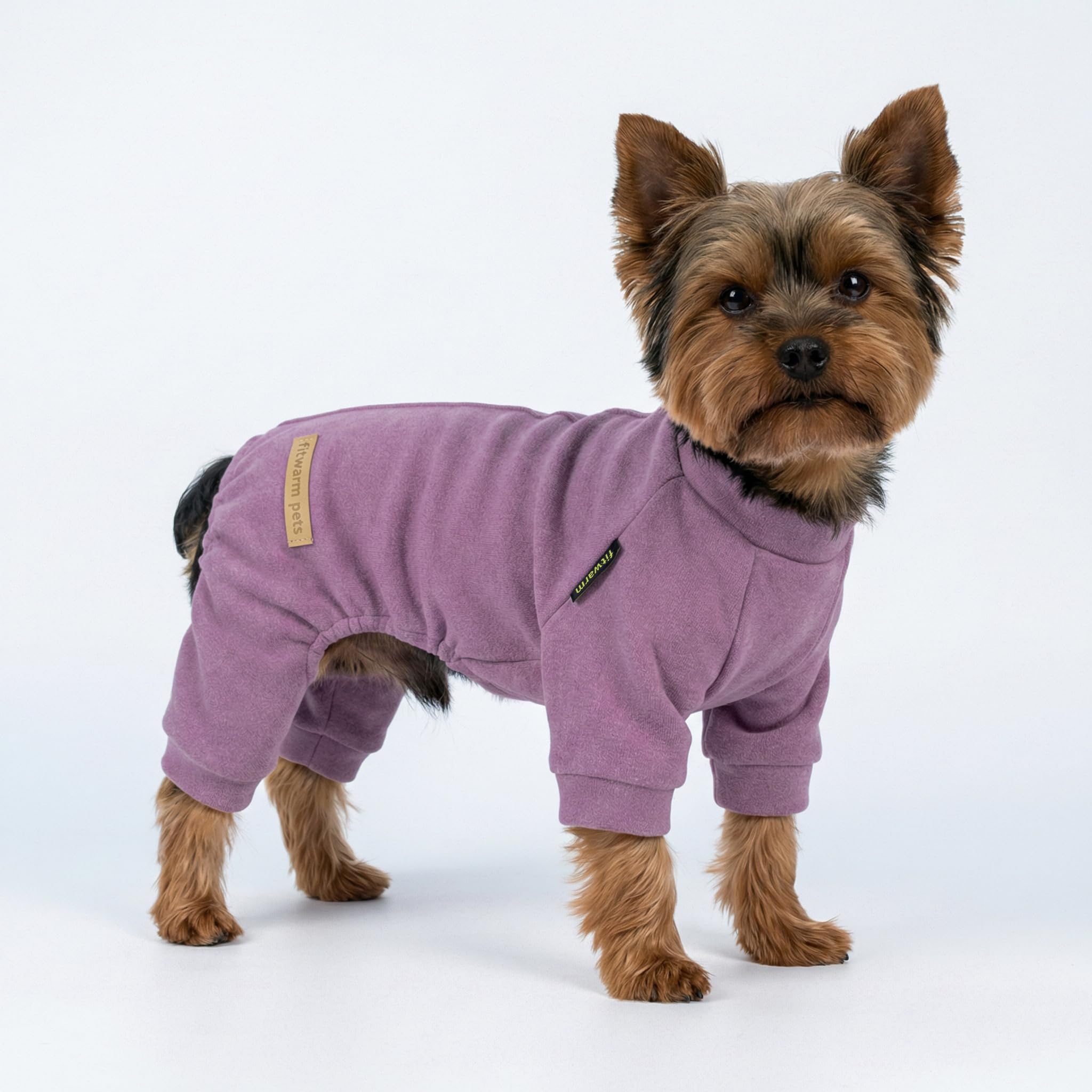 Fitwarm dog pajamas close-up showing the fleece fabric texture.