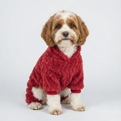 Fitwarm dog pajamas showing the soft plush fleece fabric.