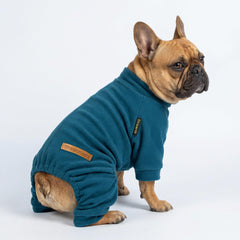 Fitwarm dog pajamas in Light Sky Blue and Turquoise from the two-pack.