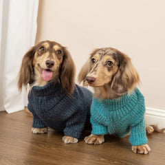 Fitwarm dog sweater showing the chunky knit fabric texture.