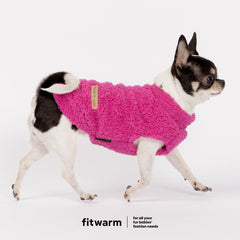 Fitwarm dog sweater in solid rose pink.