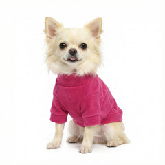 Fitwarm fleece dog sweater shown in baby pink.