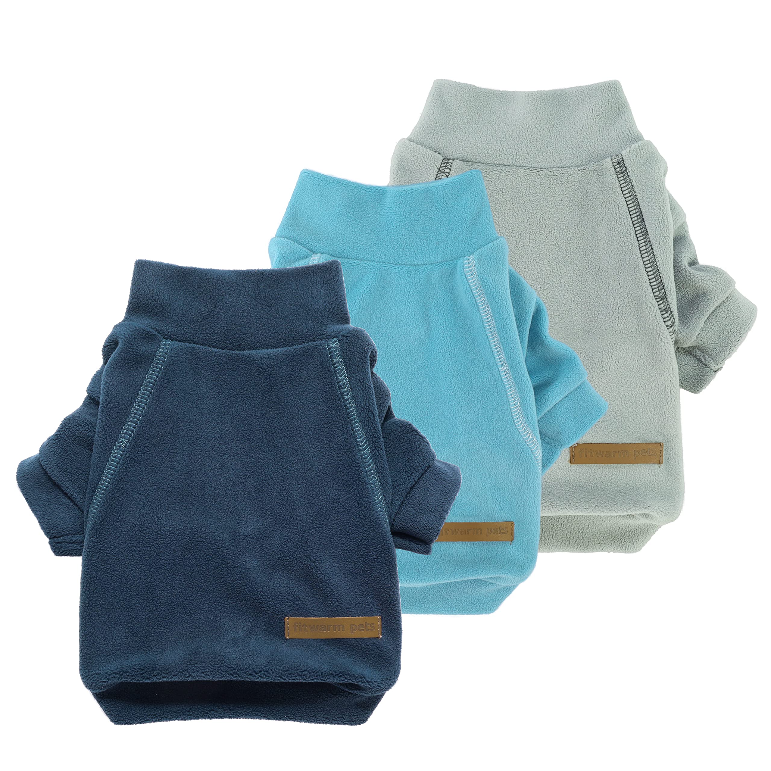 Fitwarm fleece sweater set showing the Blue, Grey and Navy color options.