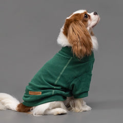 Fitwarm fleece dog sweater with a close view of its turtleneck.